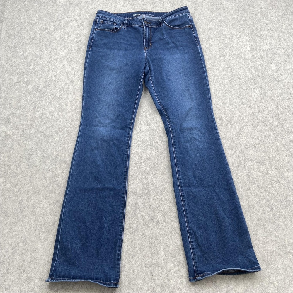 Old Navy Mid-Rise Kicker Bootcut Jeans Womens 12 Tall (31x31) Blue Stretch Denim